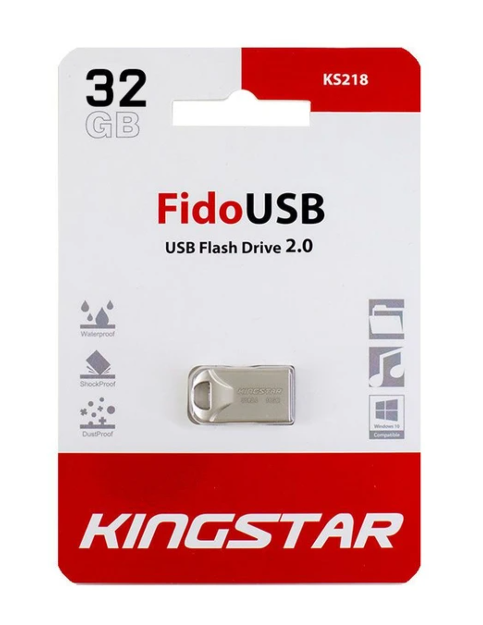 فلش مموری 32 گیگابایت کینگ استار مدل KS218 با رابط USB 2.0 و بدنه فلزی بندانگشتی